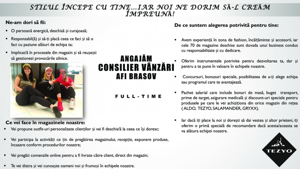 Consilier Vanzari Tezyo BRASOV AFI