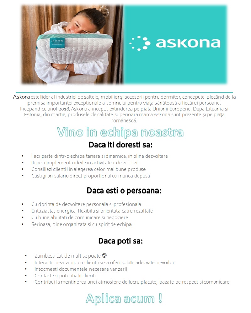 CONSULTANT VANZARI/ DIRECTOR MAGAZIN- SALARIUL 3000-6000 LEI