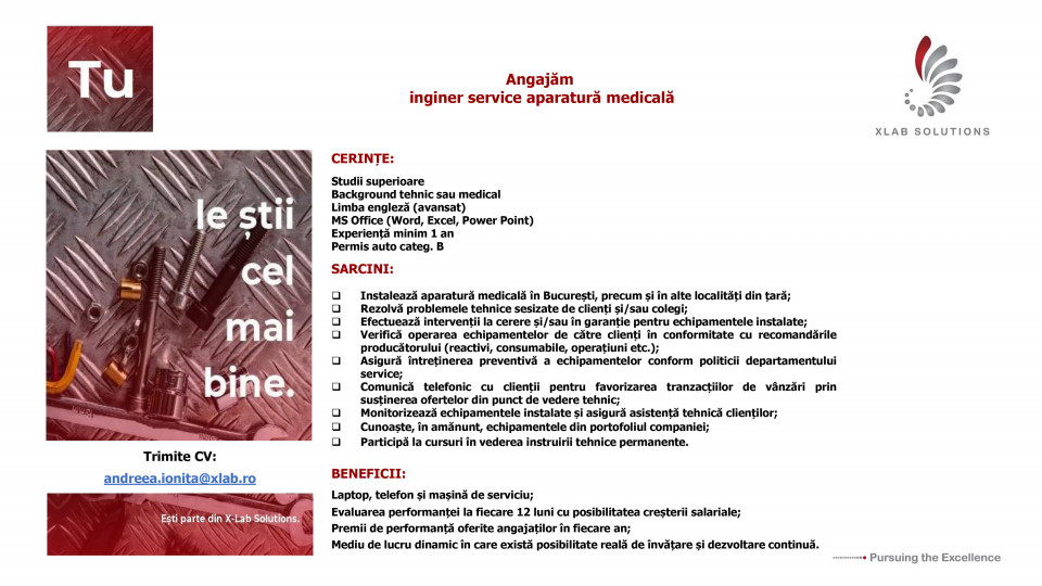 Inginer service aparatura medicala