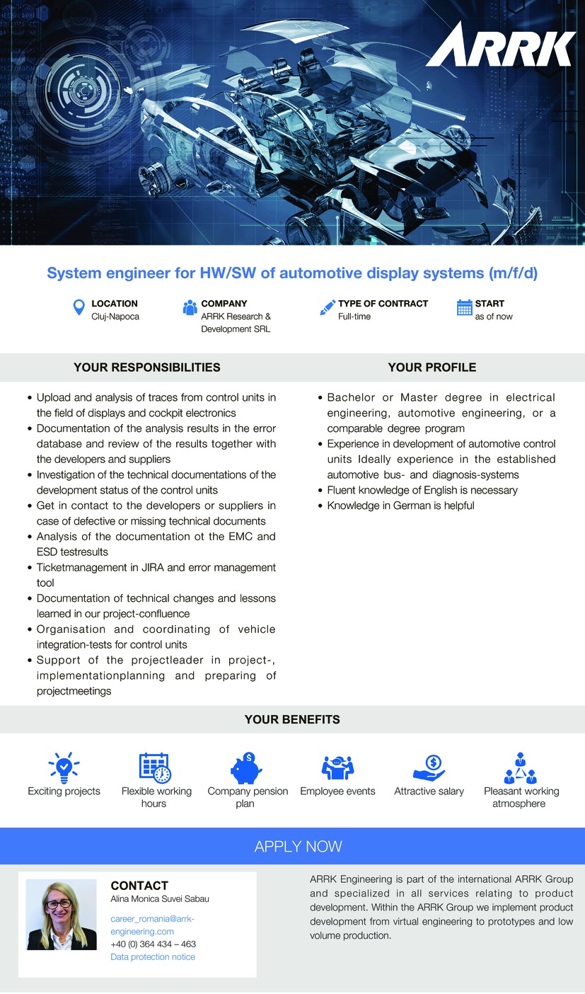 System engineer for HW/SW automotive display systems (m/f/d)
