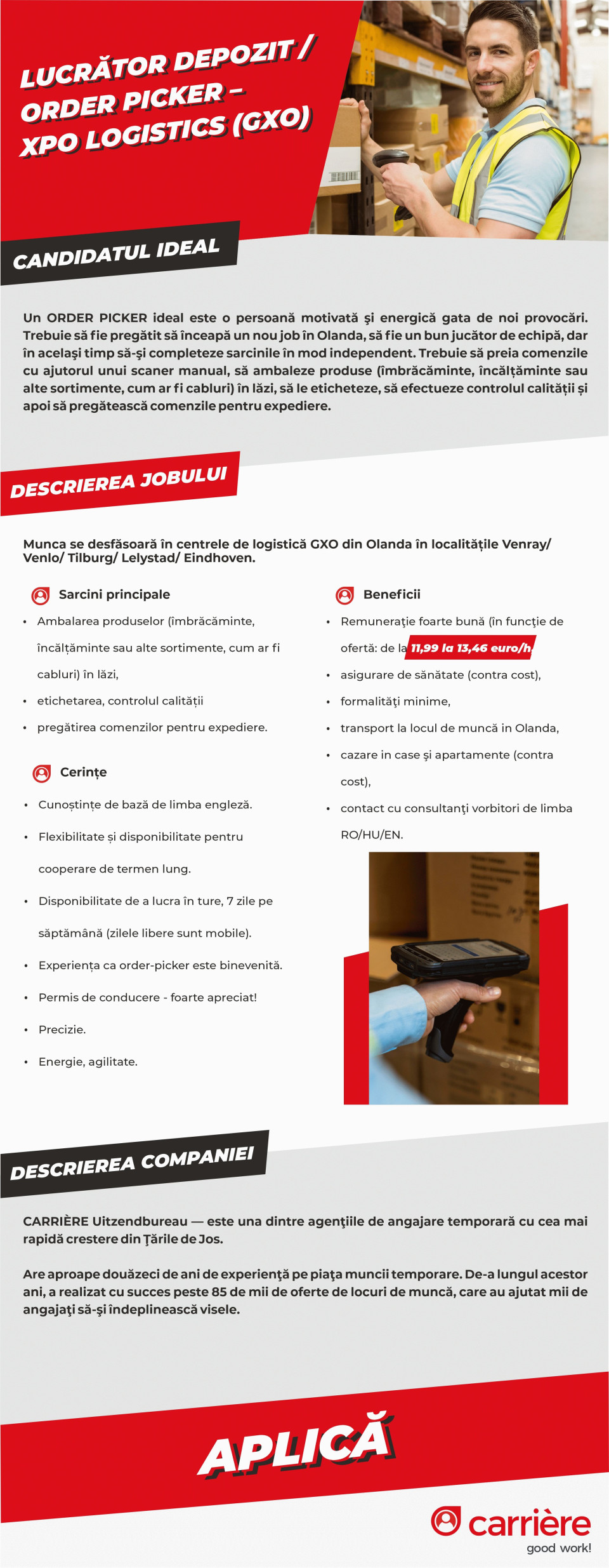 Manipulant depozit e-commerce - Order Picker - Logistica