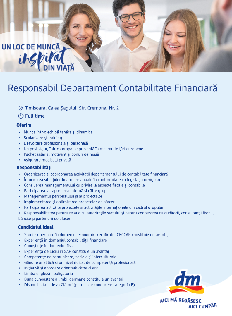 Responsabil Departament Contabilitate Financiara