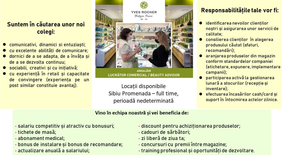 Lucrator comercial / Beauty Advisor