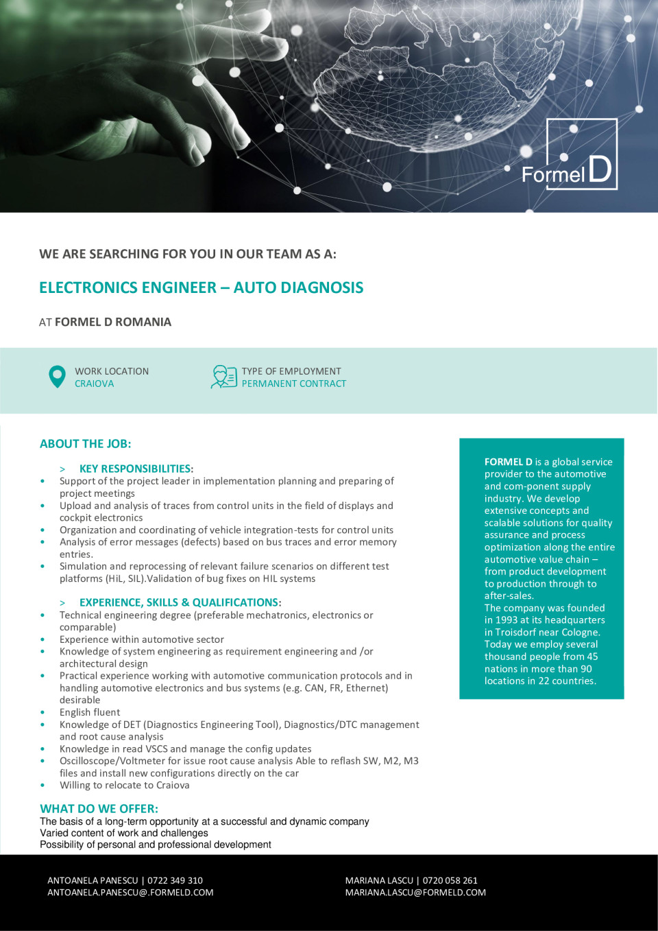Electronics Engineer – Auto Diagnosis