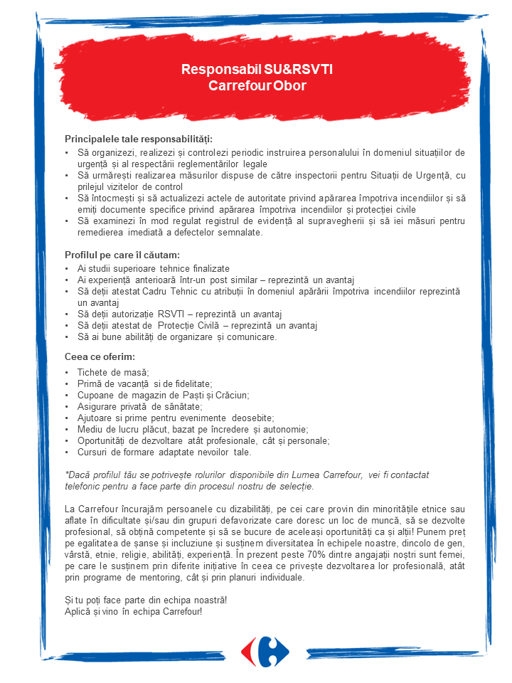 Responsabil SU&RSVTI Carrefour Obor