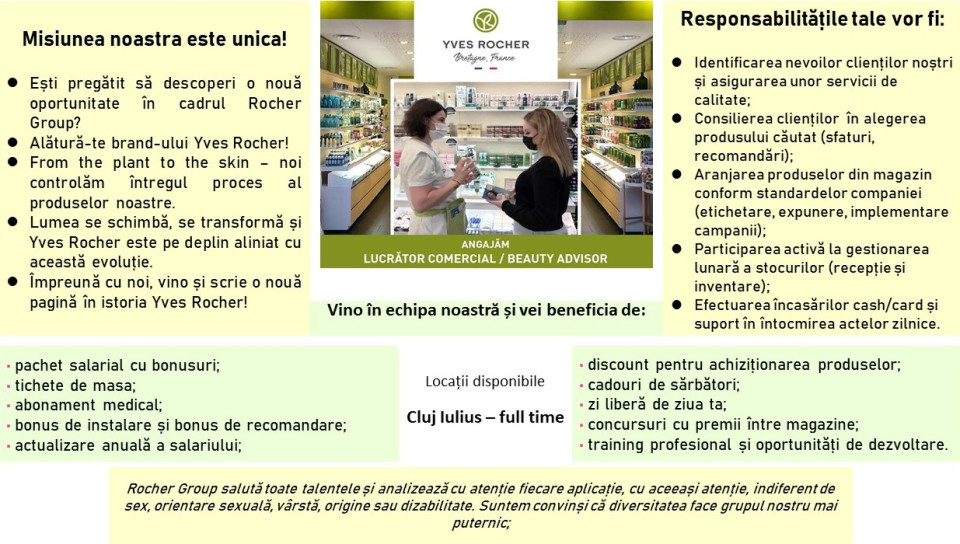 Lucrator comercial / Beauty Advisor
