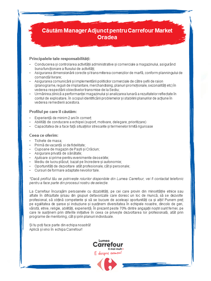 Manager Adjunct Carrefour Market Oradea