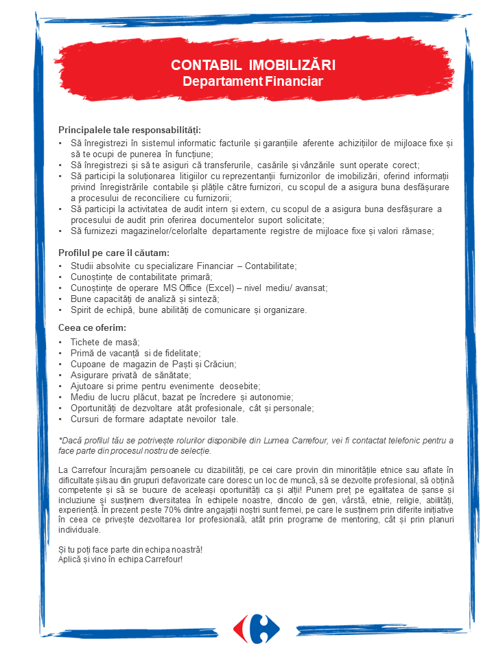 Contabil Imobilizari la Carrefour Romania