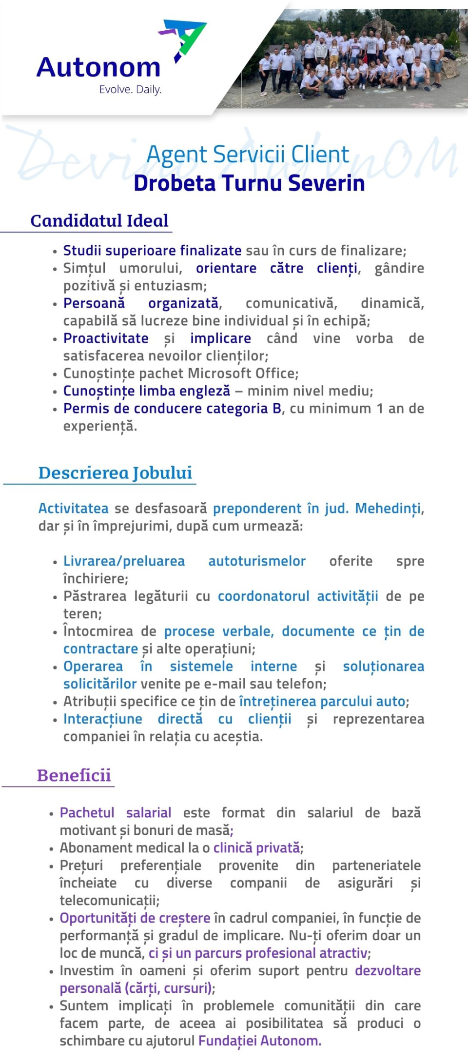 AGENT SERVICII CLIENT - DROBETA TURNU SEVERIN