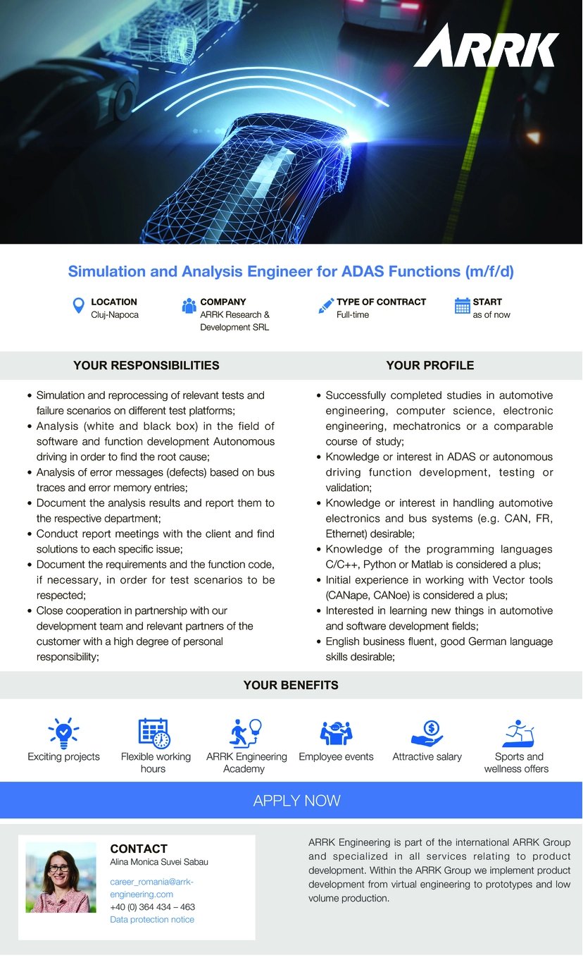 Simulation and Analysis Engineer for ADAS Functions (m/f/d)