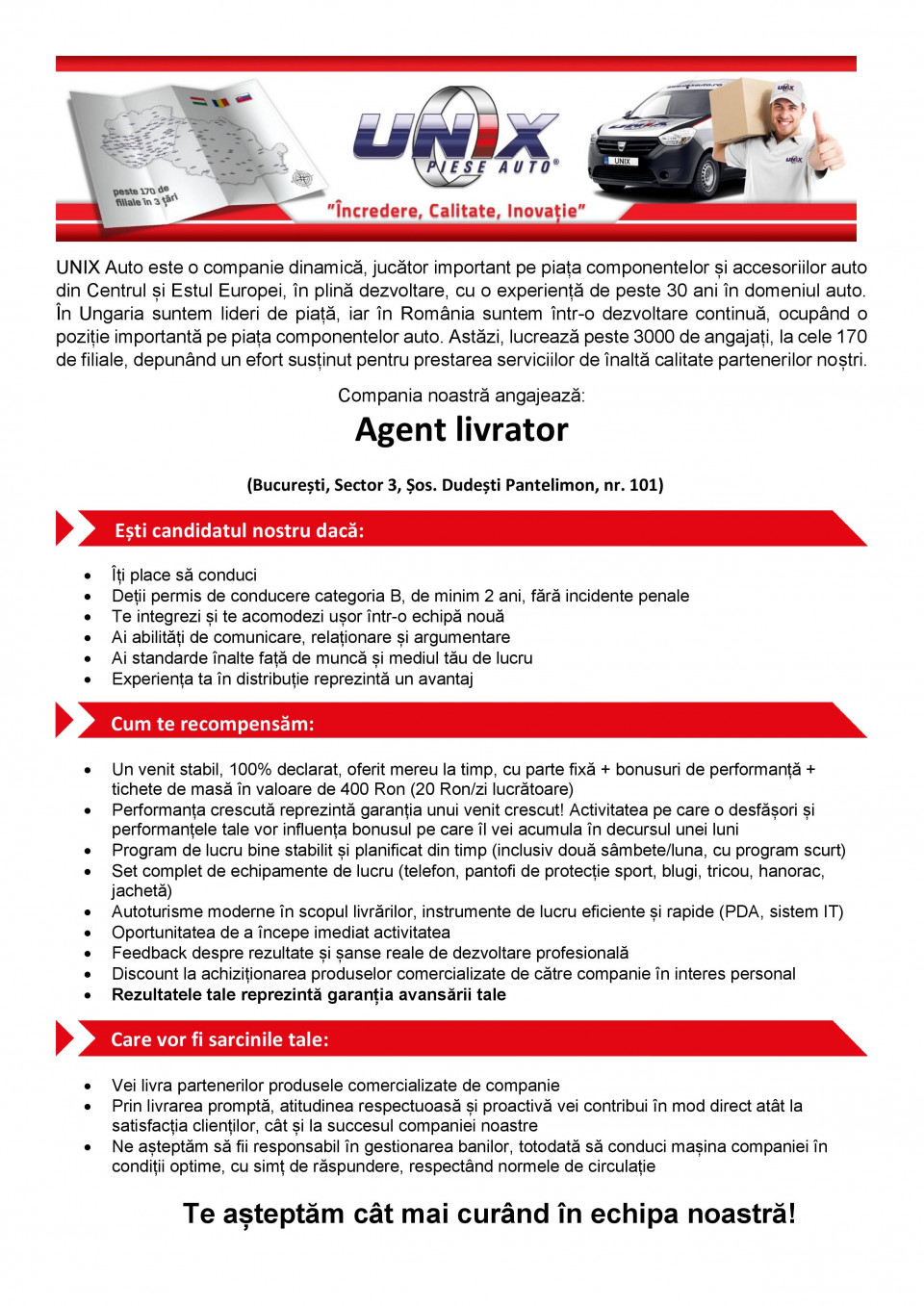 Agent livrator – Bucuresti 3