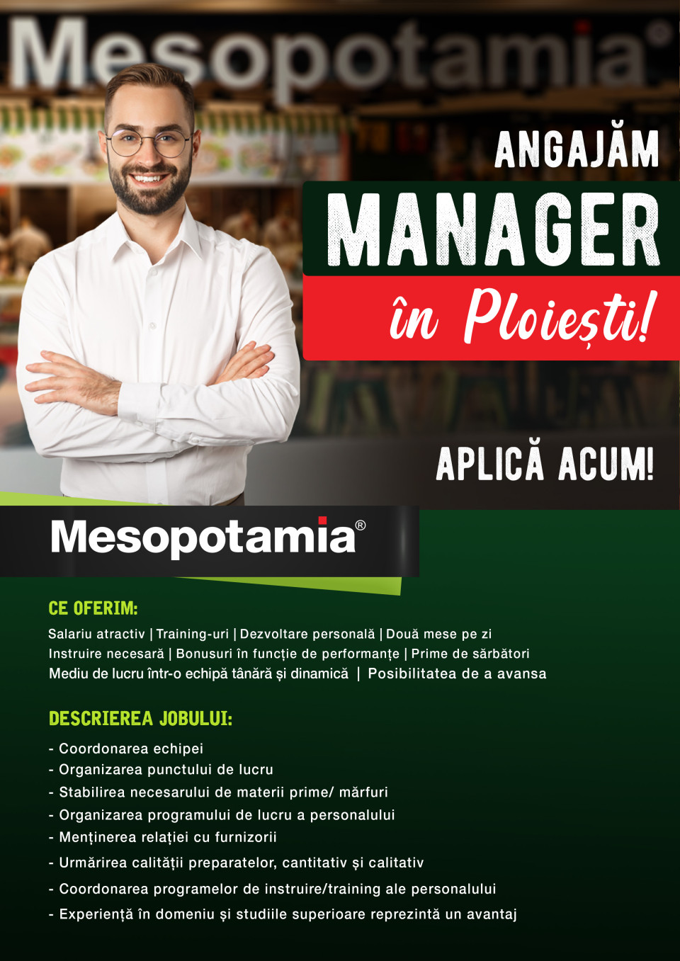 Manager Restaurant - Mesopotamia Ploiesti