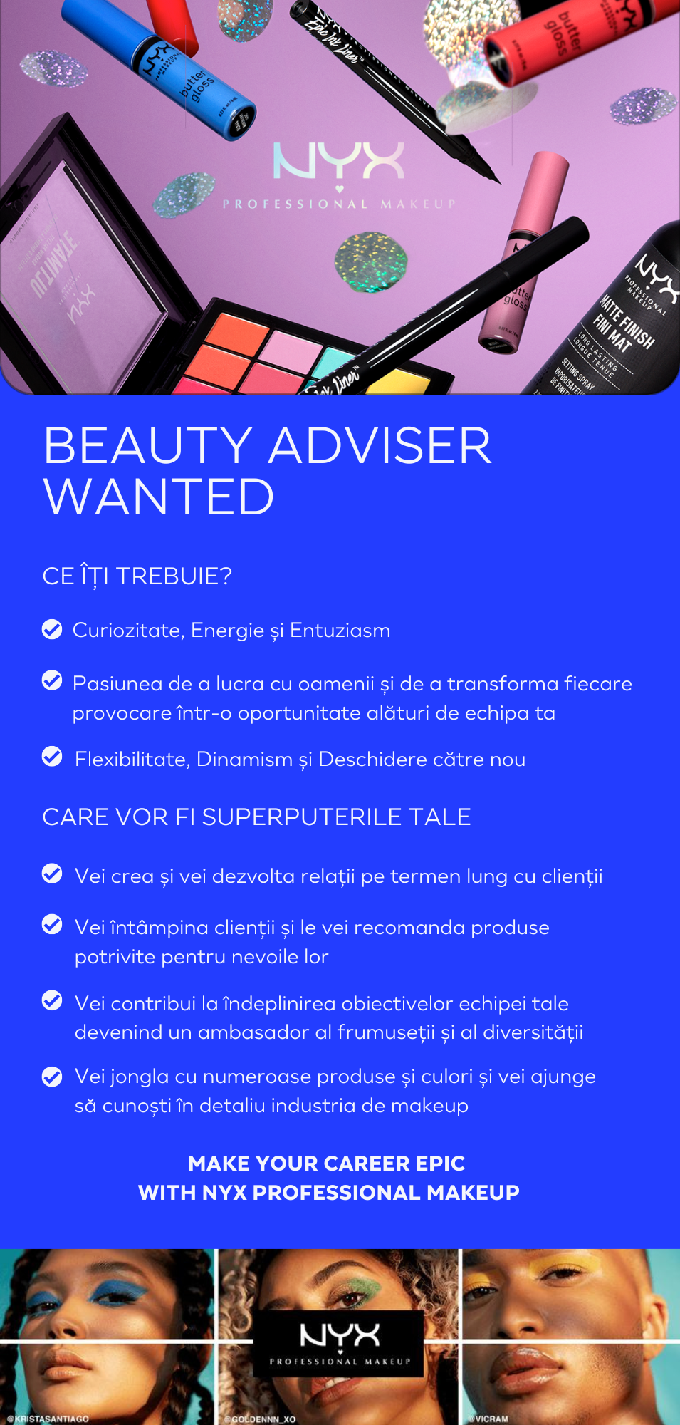 Beauty Adviser NYX Professional Makeup (Brasov)