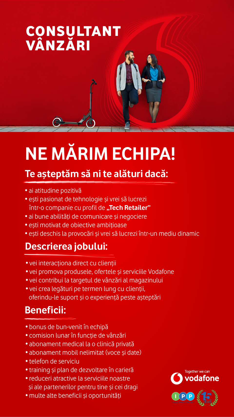Consultant Vanzari - VODAFONE ROMANIA - Zona Centru