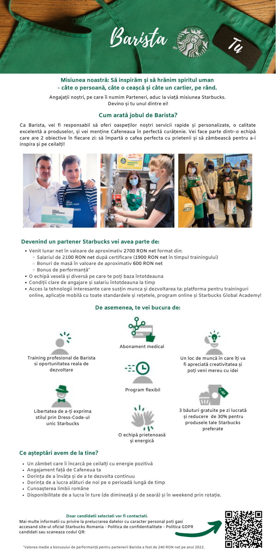 Barista Starbucks Universitate