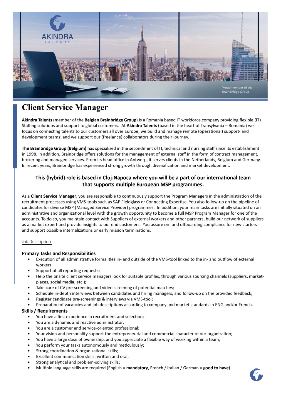 Client Service Manager