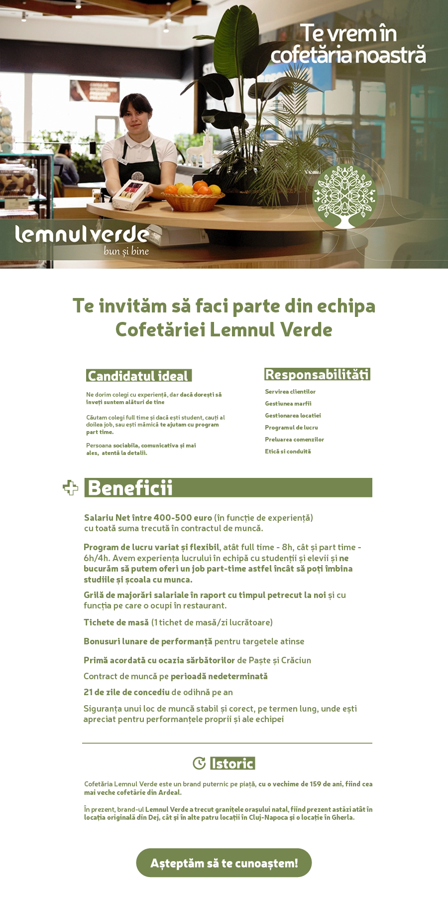 Lucrator comercial - Cluj-Napoca Salariu 400-500 EU