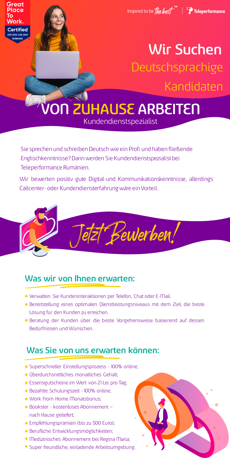 German - REMOTE mit bis zu 5.400 Lei NETTO Monatseinkommen!