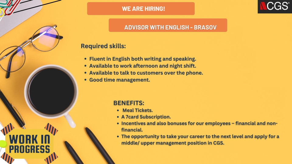 Advisor with English - Brasov