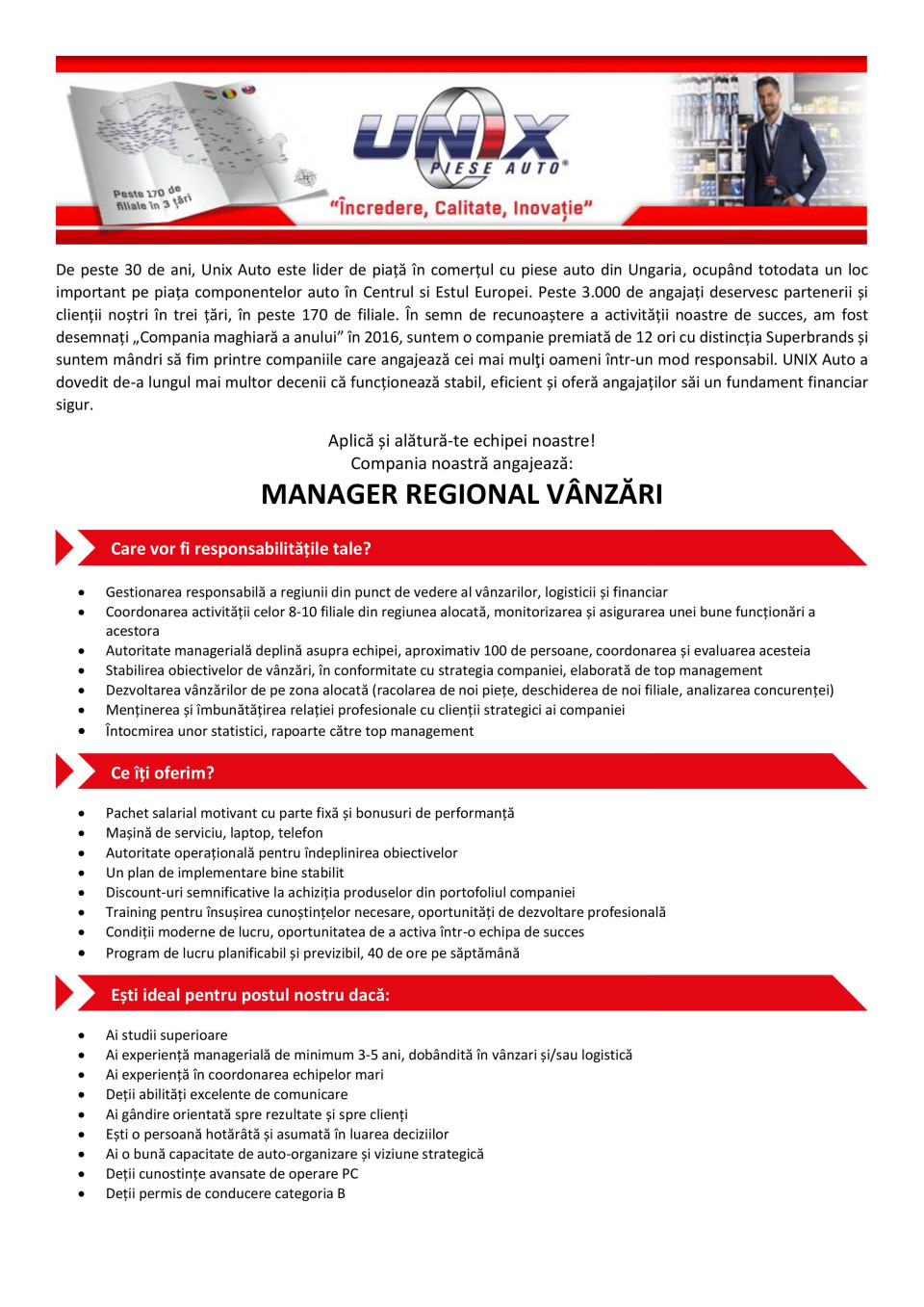 Manager Regional Vanzari
