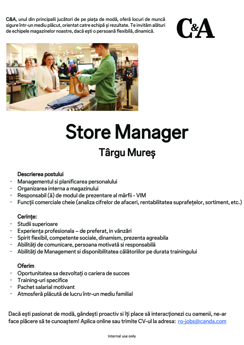 Store Manager Targu Mures
