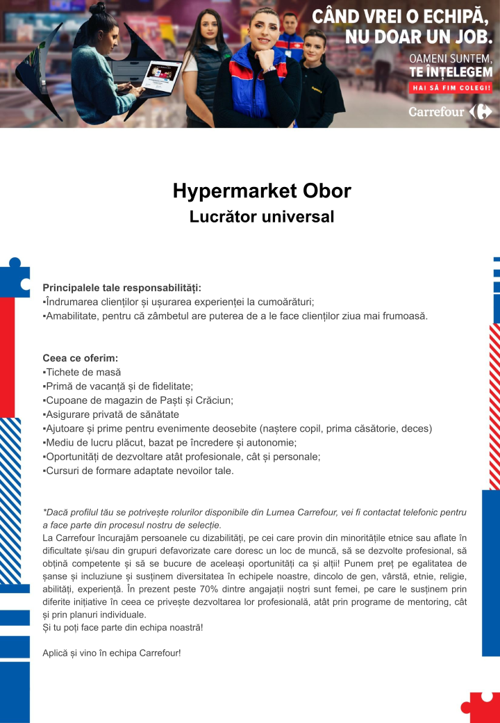 Lucrator Universal - Hipermarket Carrefour Obor