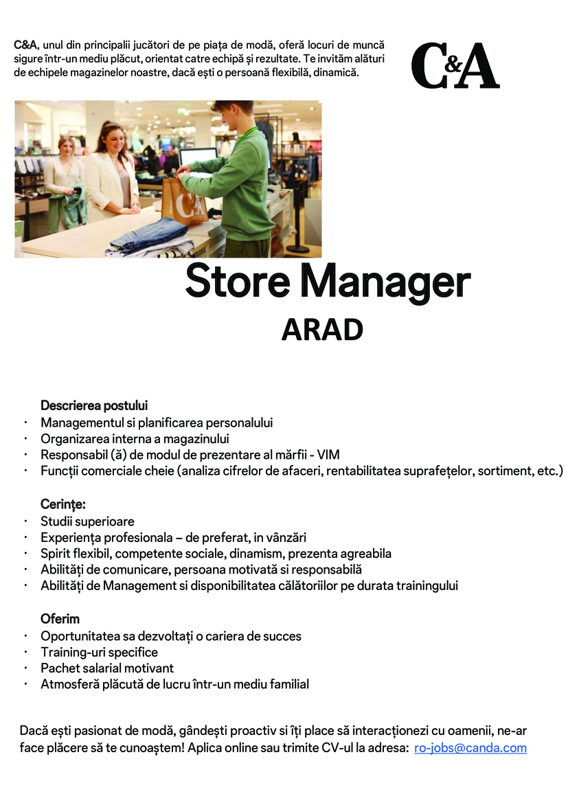 Store Manager Arad