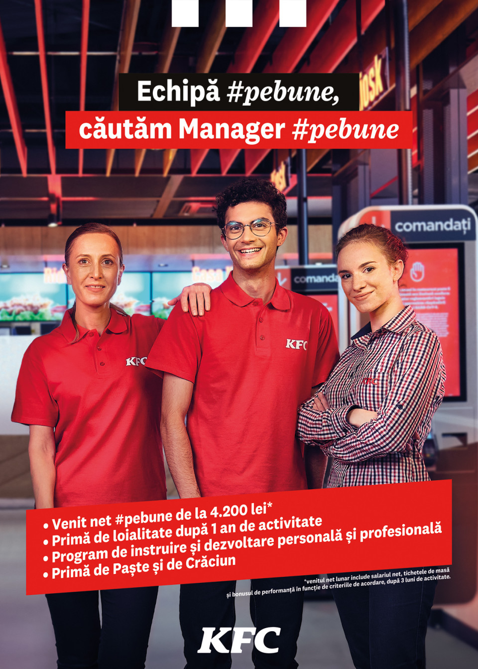 KFC vine in Sinaia! Cautam manager de tura #pebune!