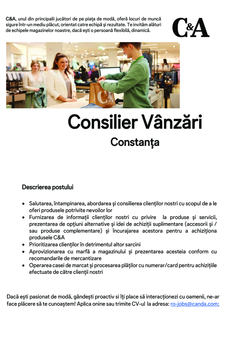 Consilier Vanzari Constanta