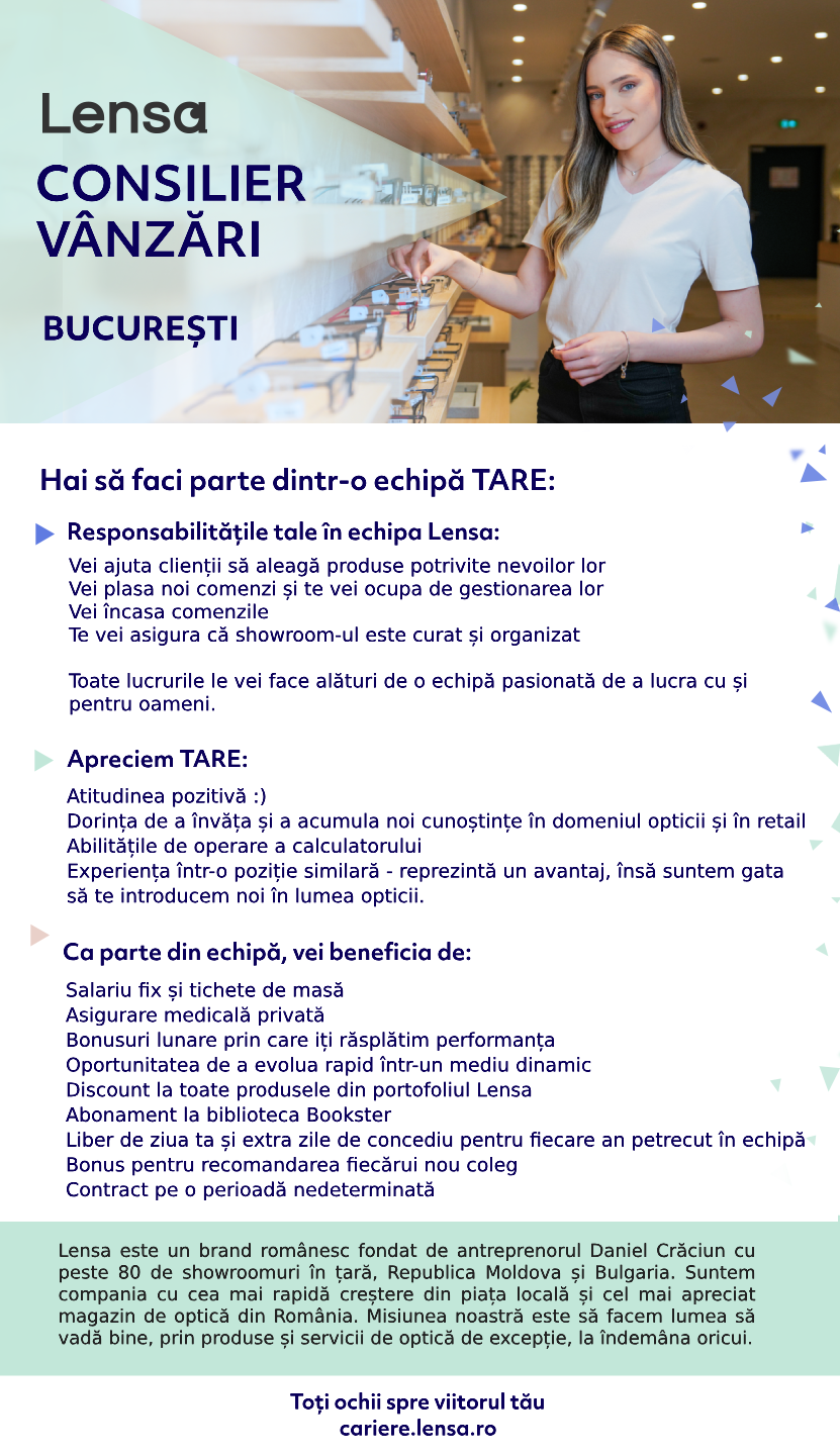 Consilier vânzări - București