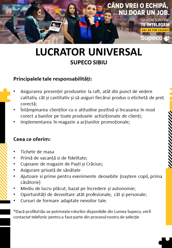 Lucrator Universal - Supeco Sibiu