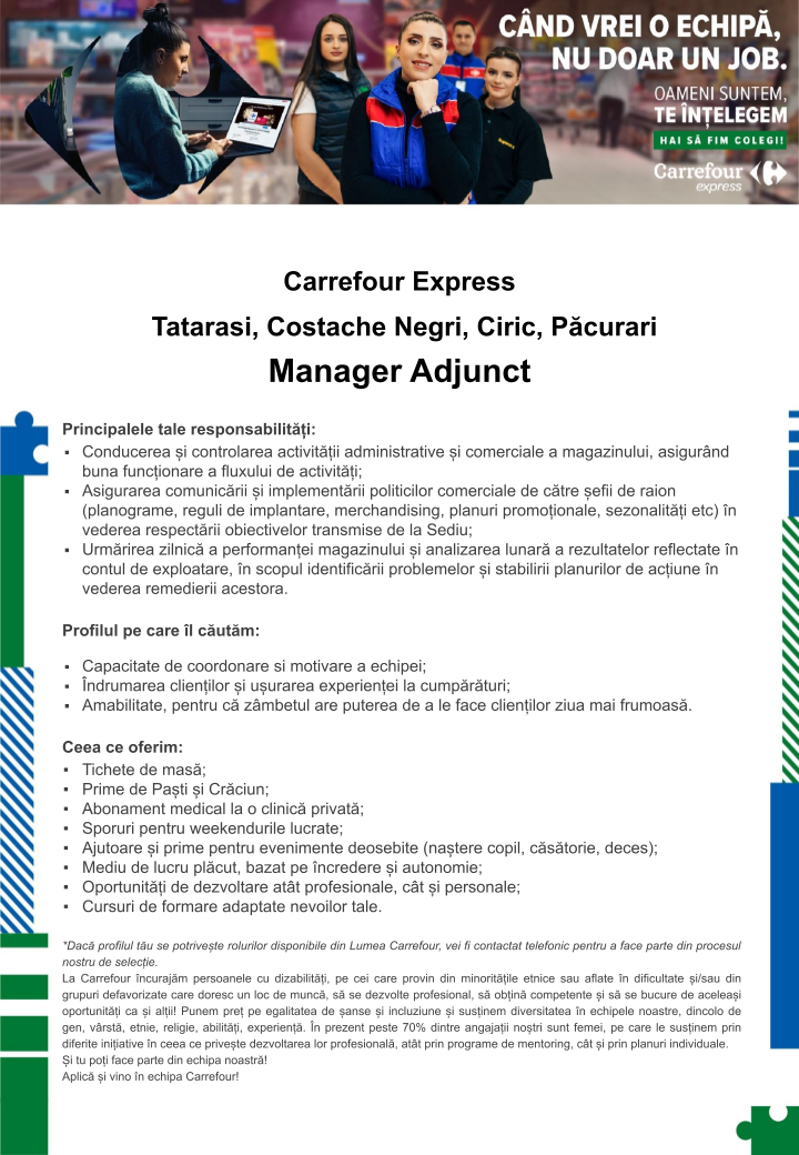Manager Adjunct - Carrefour Express Iasi