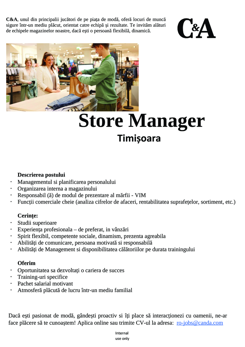 Store Manager Timisoara