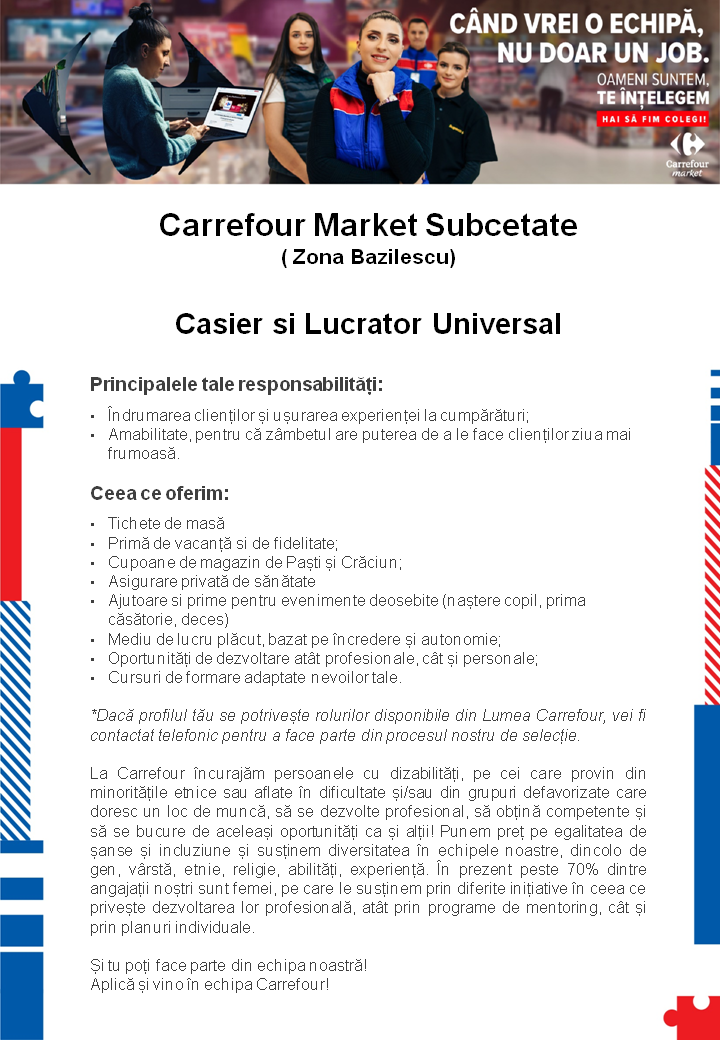 Casier si Lucrator Universal - Carrefour Market Subcetate