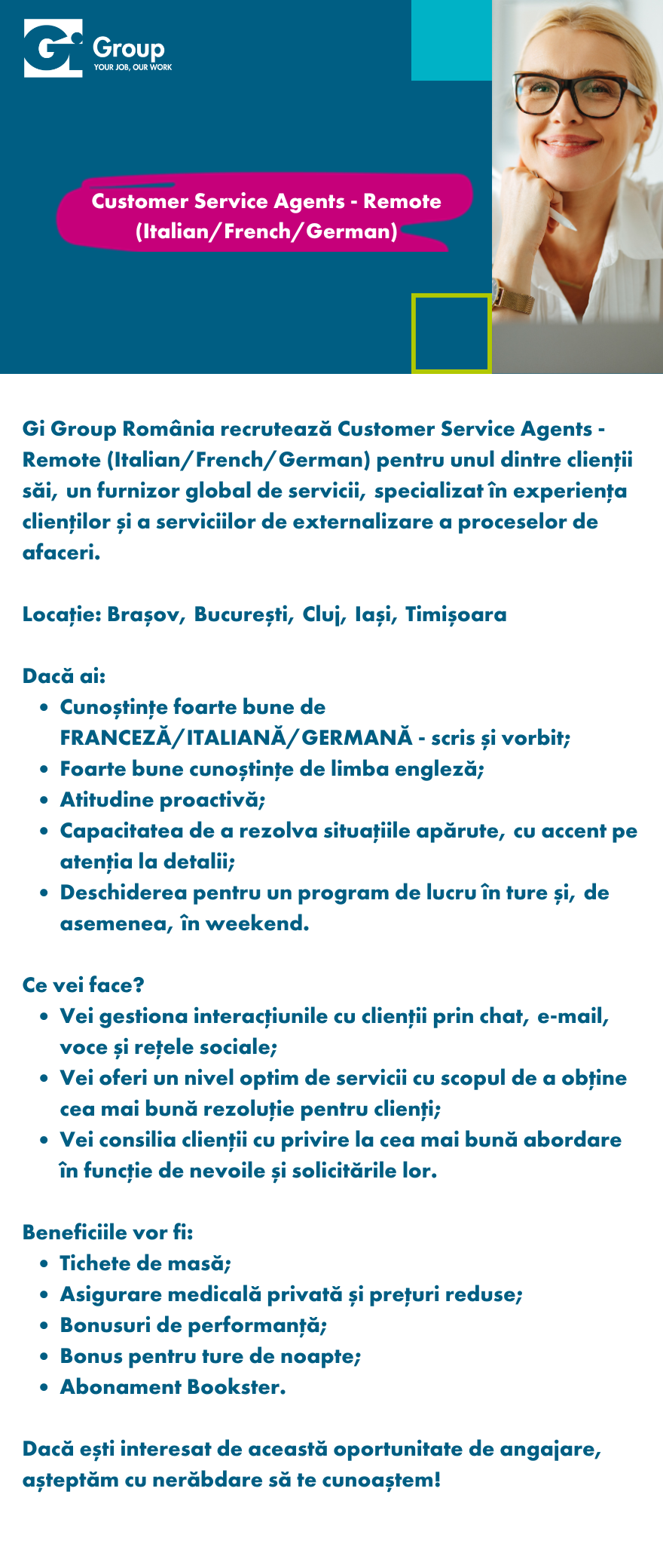 Customer Service Agents – REMOTE (Italian, French, German)