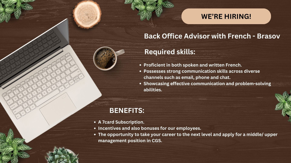 Back Office Advisor with French - Brasov