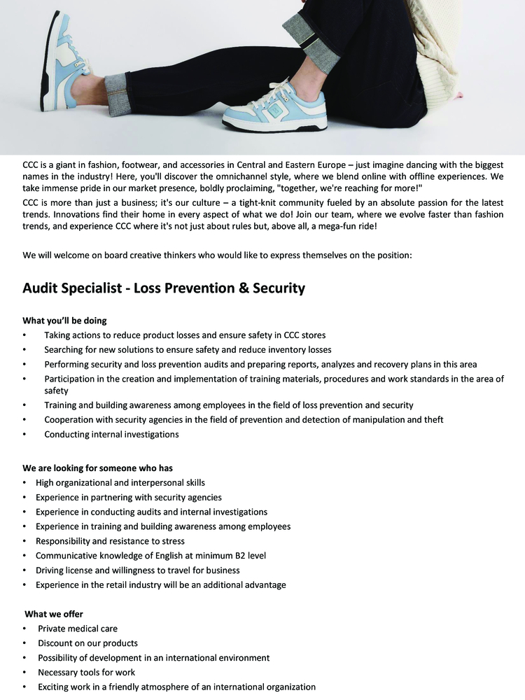 Audit Specialist - Loss Prevention & Security