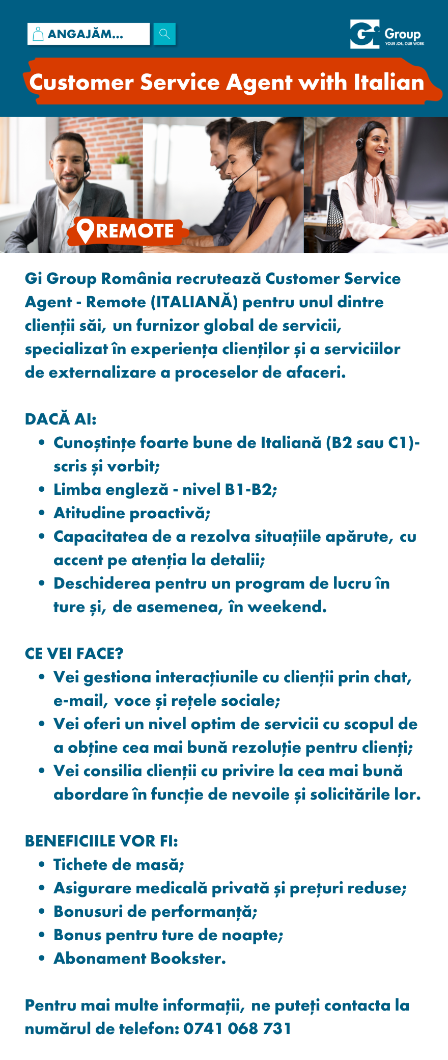 Customer Service Agent - Remote (ITALIANA)