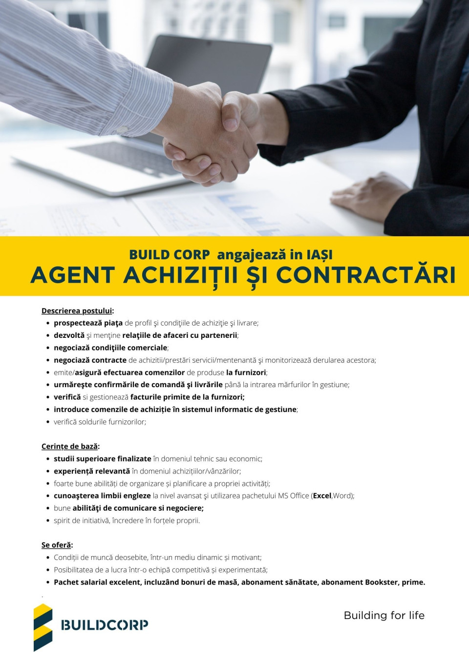 Agent achizitii si contractari Iasi