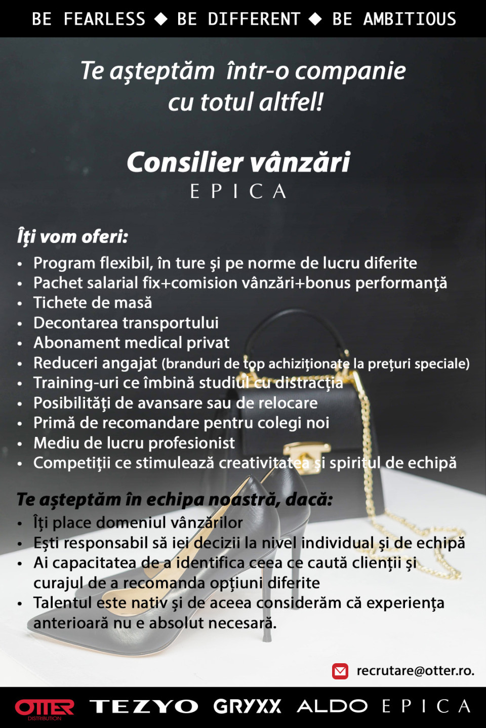 Consilier Vanzari – Epica Baneasa - full-time