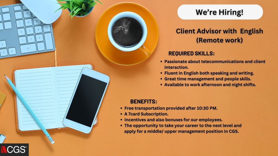 Advisor with English - Remote Job