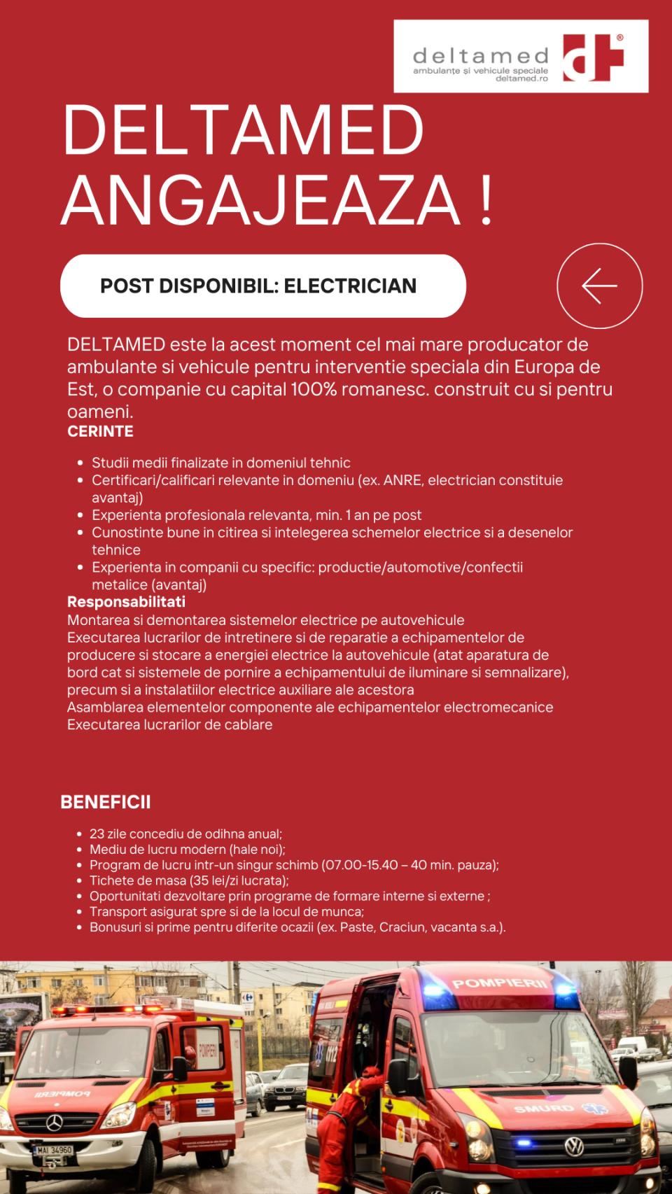 ELECTRICIAN / ELECTROMECANIC