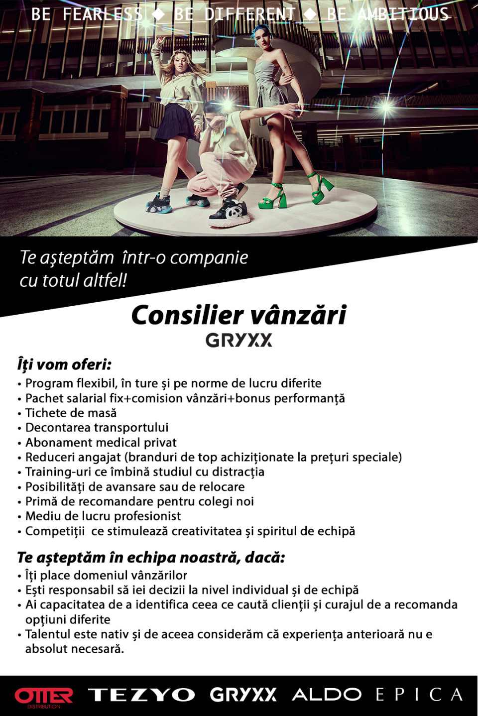 Consilier vanzari GRYXX Buzau - part-time