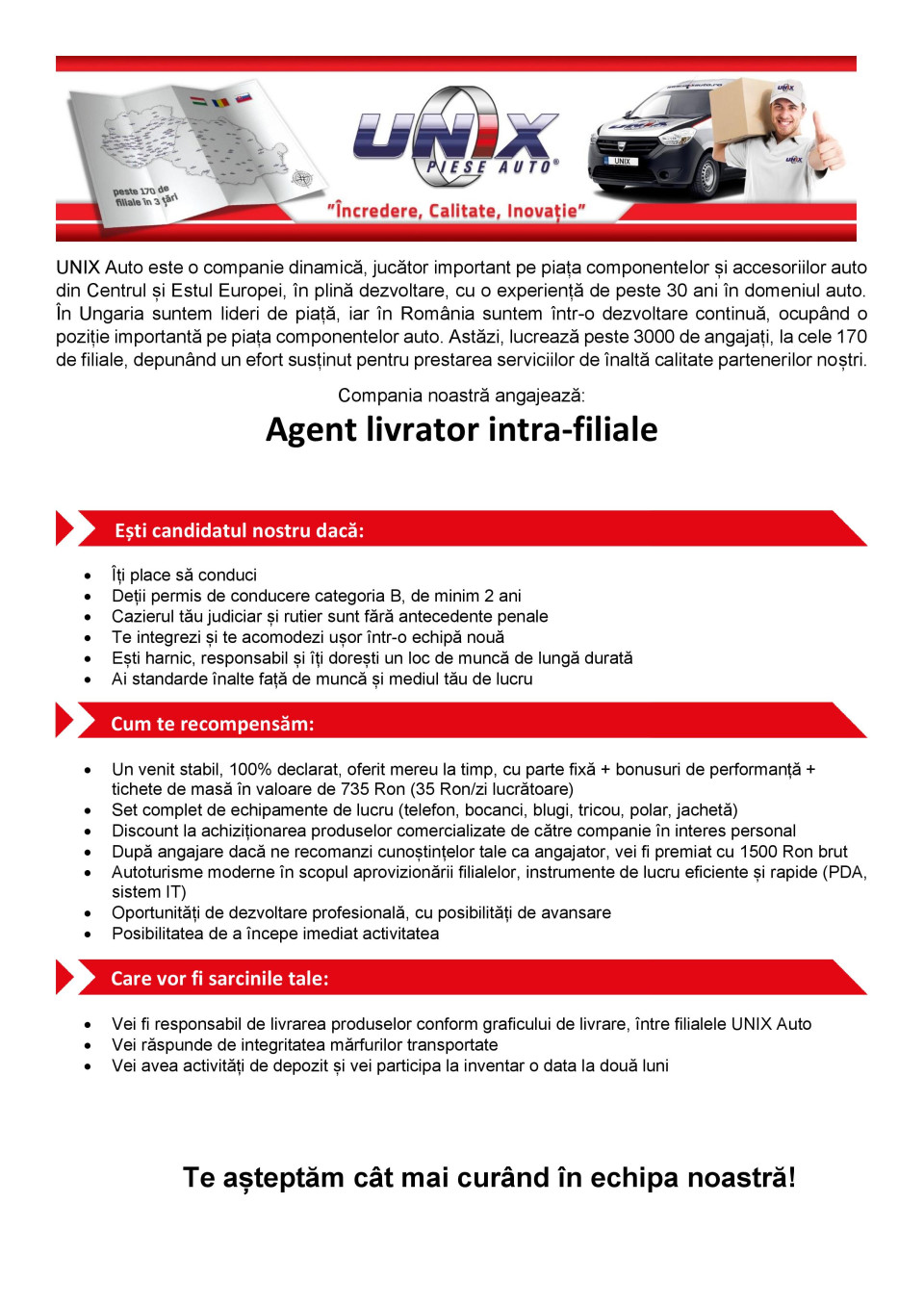 Agent livrator intra-filiale