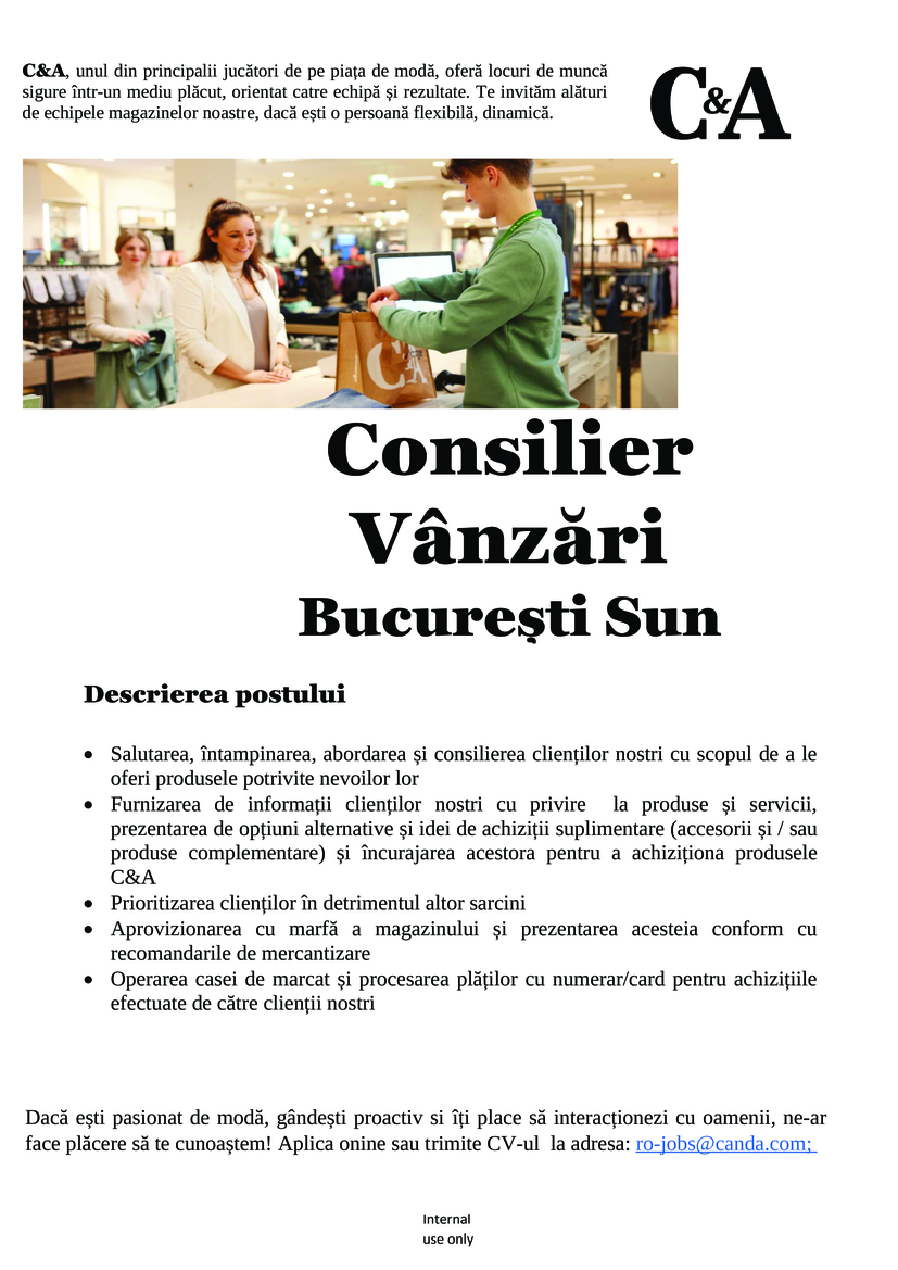 Consilier Vanzari Sun Plaza