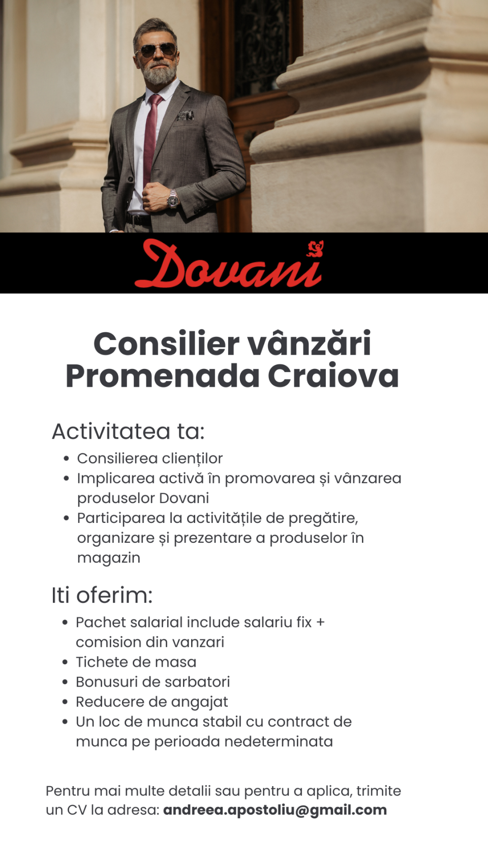 Consilier Vanzari Dovani