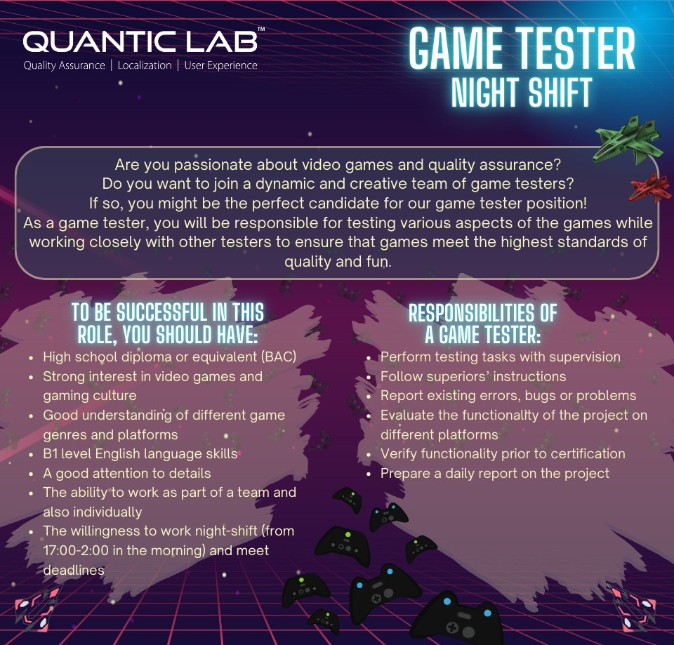 Night Shift - Game Tester - Cluj-Napoca Office