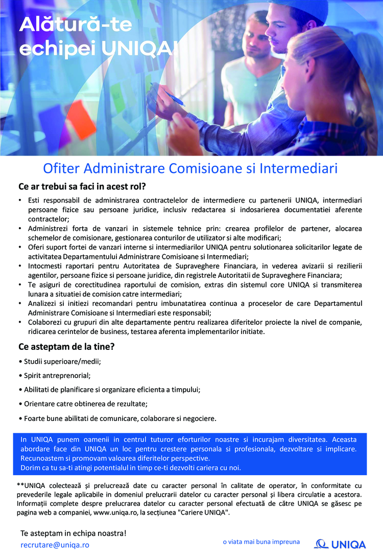 Ofiter Administrare Comisioane si Intermediari