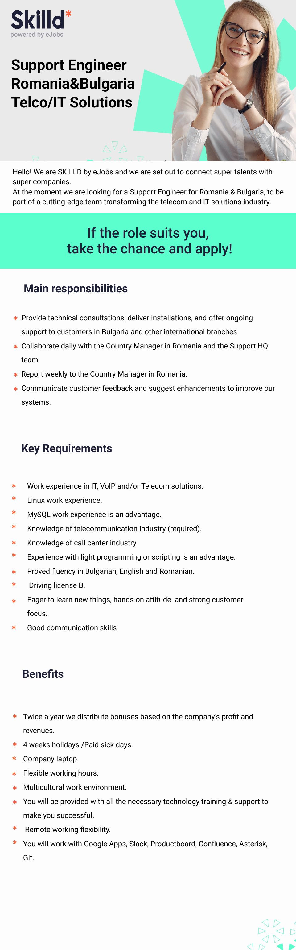 Support Engineer Romania&Bulgaria – Telco/IT Solutions