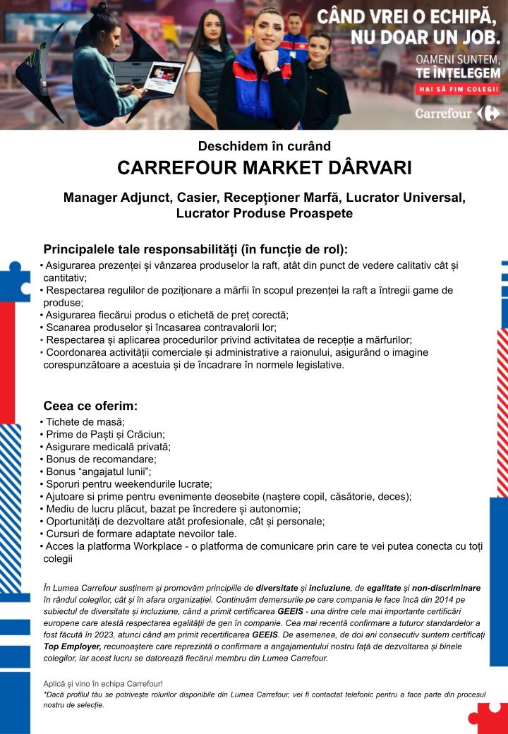 Deschidem in curand Market Darvari. Hai in Lumea Carrefour!